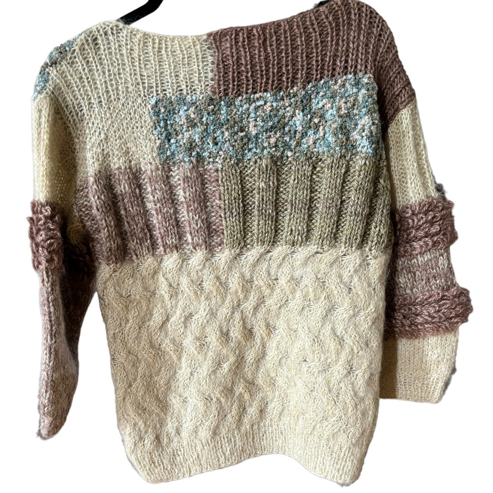 Exclusivo Emilio Rossi Multi Color Chunky Knit Wool Artsy Sweater Women Size S